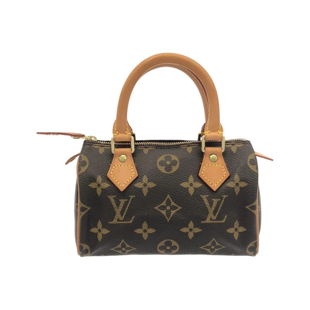 LOUIS VUITTON Authentic Brown Monogram Mini Speedy Boston Bag